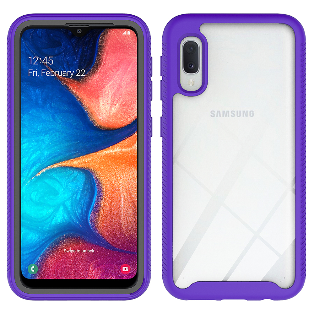 ''Samsung Galaxy A10E, A102 Clear Dual Defense Hybrid Case (Purple)''